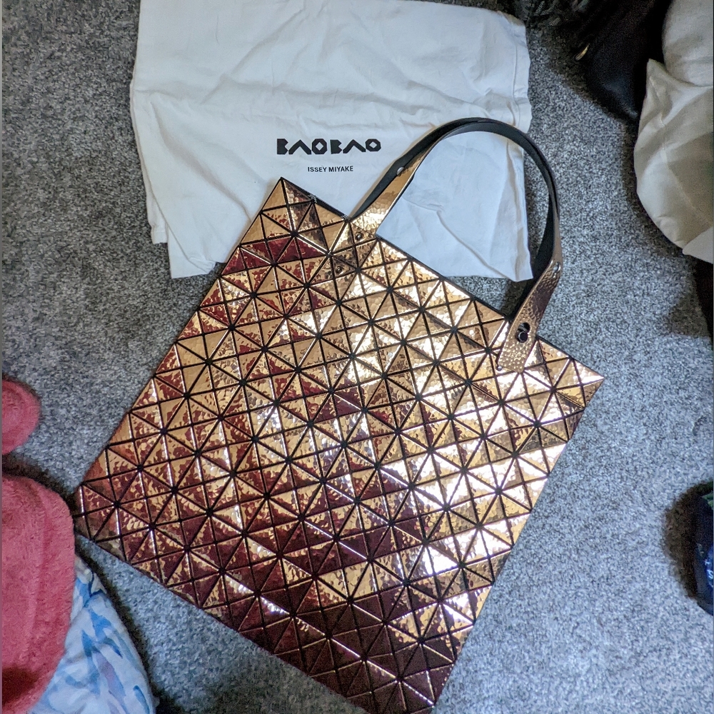 Issey Miyake bao bao gold bag
